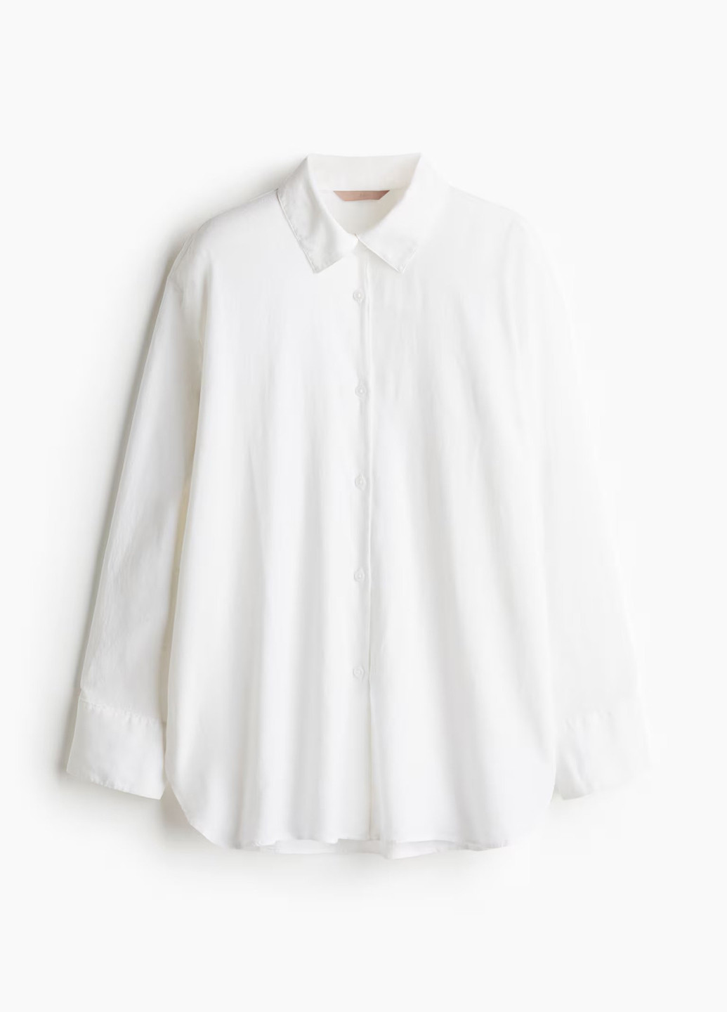 Белая кэжуал рубашка однотонная H&M
