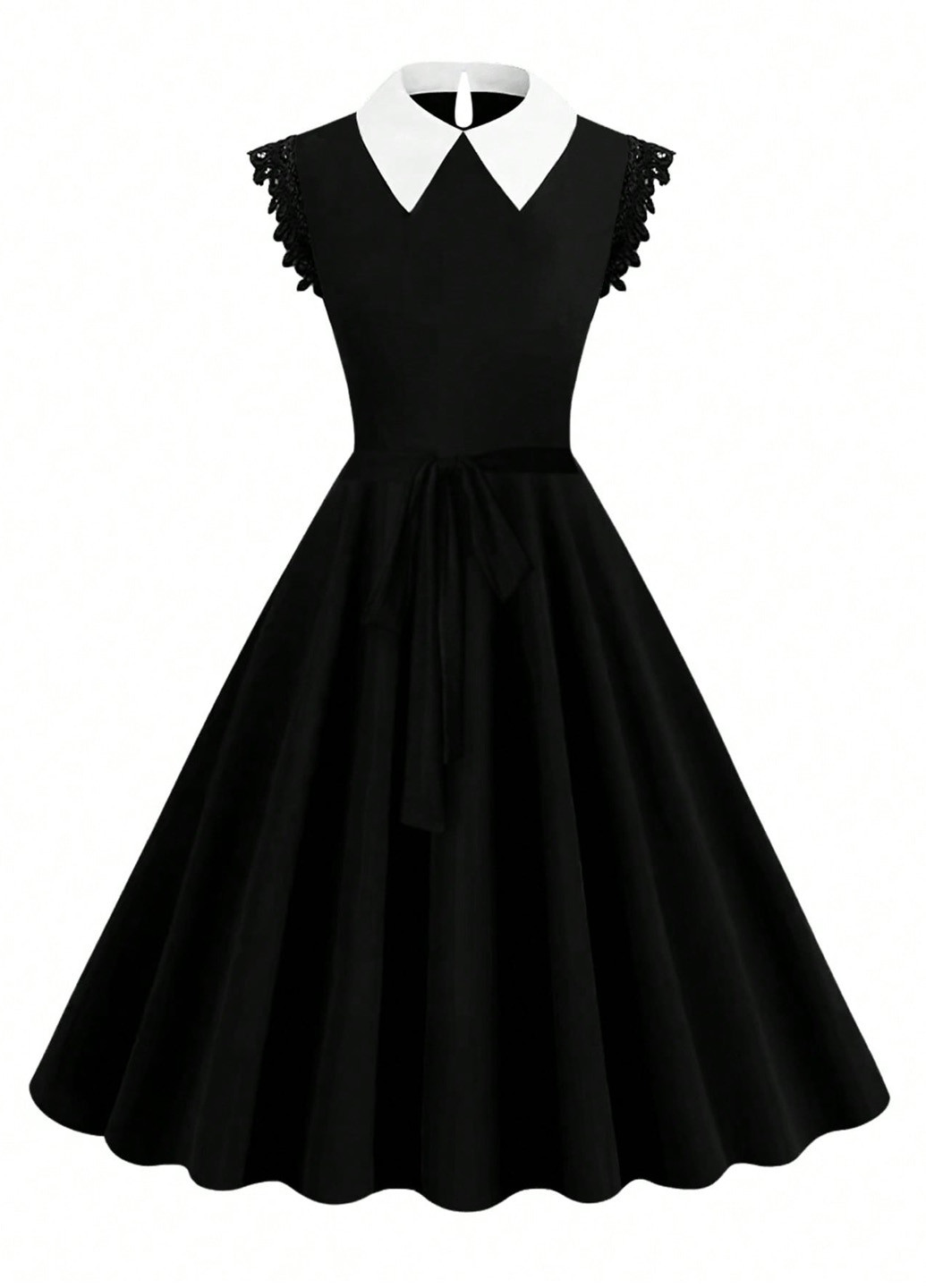 Чорна кежуал сукня кльош SHEIN однотонна