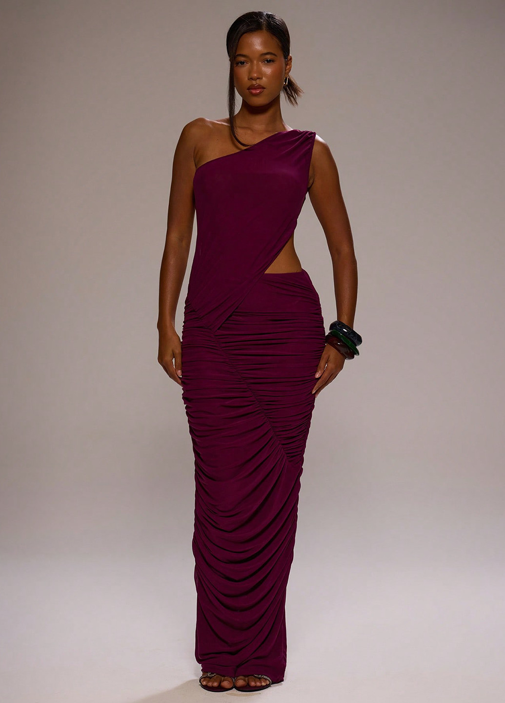 Фуксинова (кольору Фукія) вечірня сукня силуетна, з відкритою спиною SHEIN однотонна