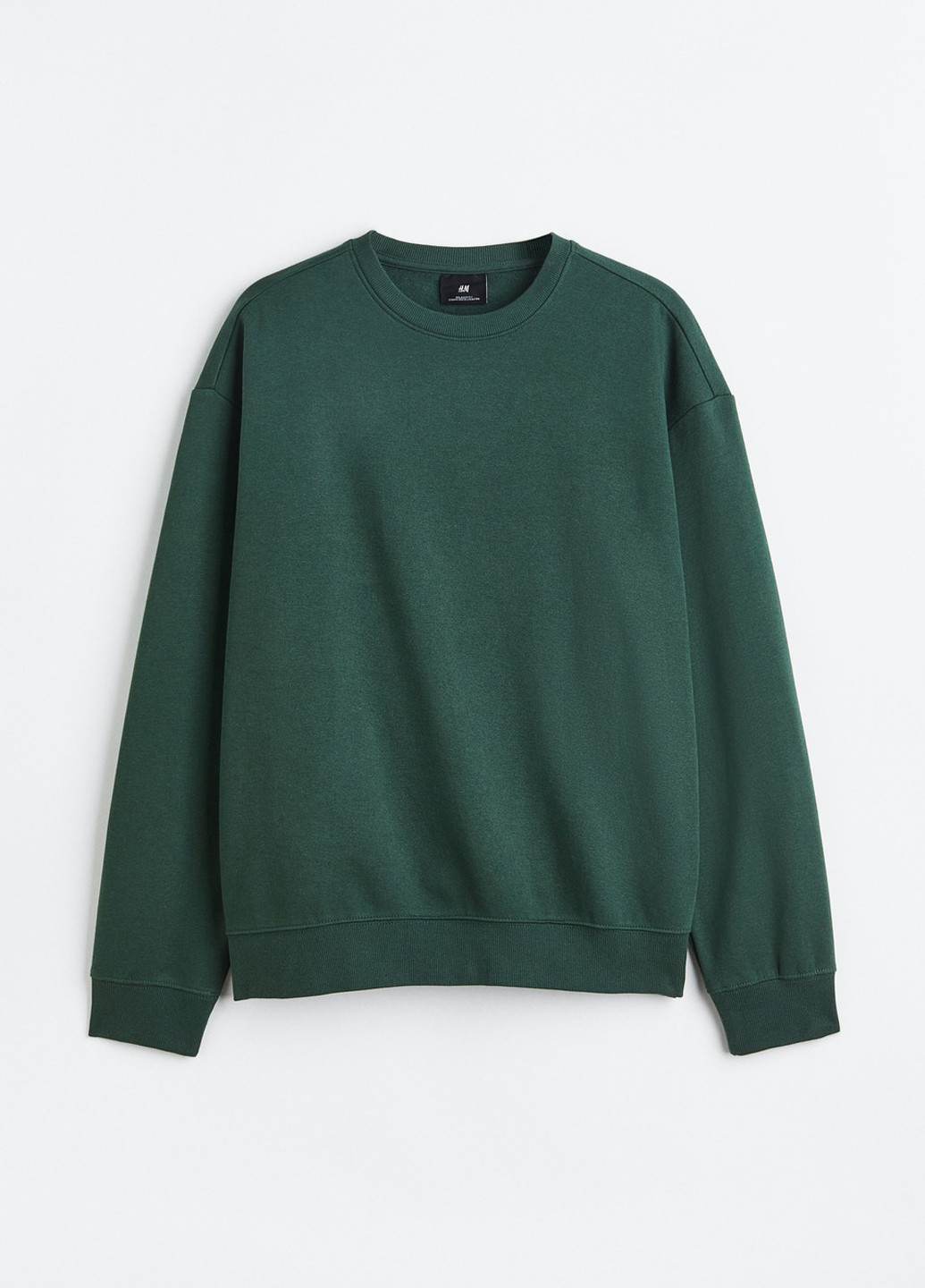 Темно-зеленый свитшот H&M однотонный без декора (311950414)