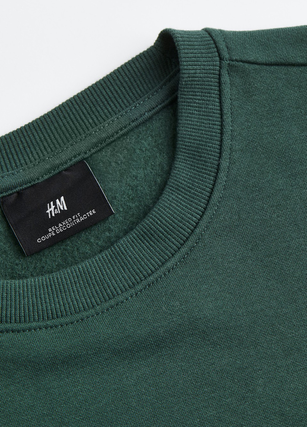 Темно-зеленый свитшот H&M однотонный без декора (311950414)