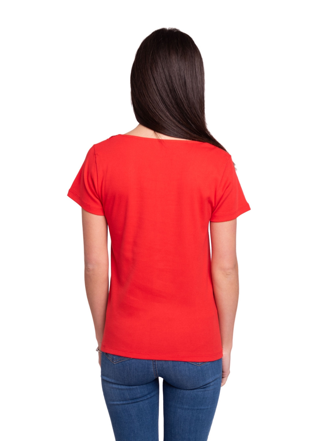 Красная всесезон футболка женская Наталюкс 21-2304