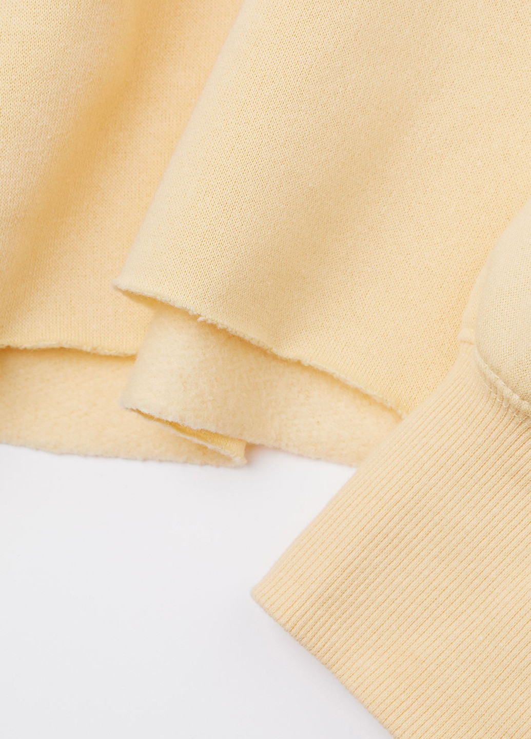 Кофта вкорочена H&M - Прямий крій однотонний світло-жовтий кежуал бавовна, трикотаж - (265150994)