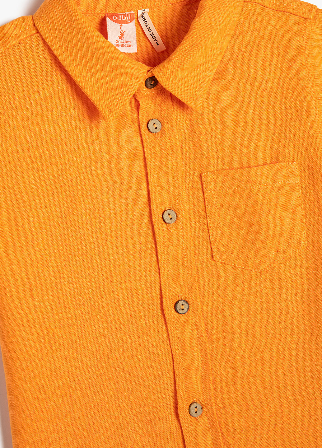 Оранжевая кэжуал рубашка однотонная KOTON