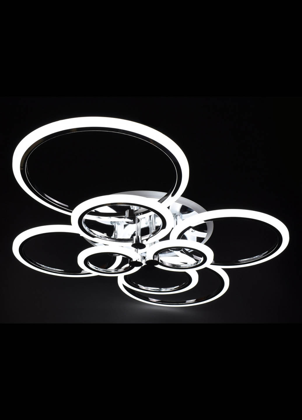 Люстра стельова LED з пультом A2374 / 8-RGB-ch Хром 14х80х103 см. Handmade (234540147)