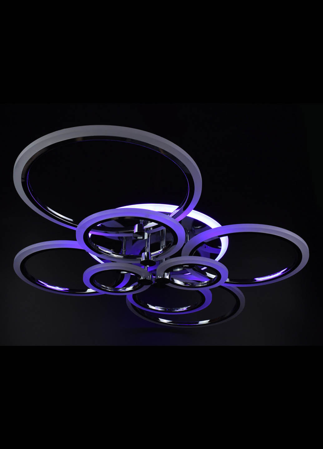 Люстра стельова LED з пультом A2374 / 8-RGB-ch Хром 14х80х103 см. Handmade (234540147)