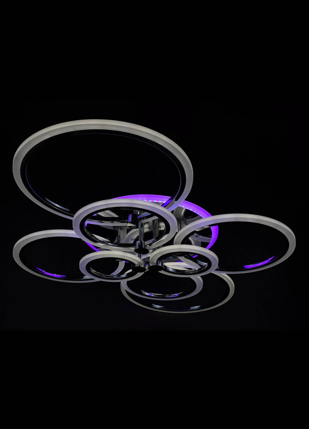 Люстра стельова LED з пультом A2374 / 8-RGB-ch Хром 14х80х103 см. Handmade (234540147)