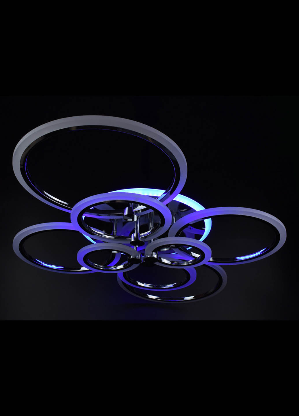 Люстра стельова LED з пультом A2374 / 8-RGB-ch Хром 14х80х103 см. Handmade (234540147)