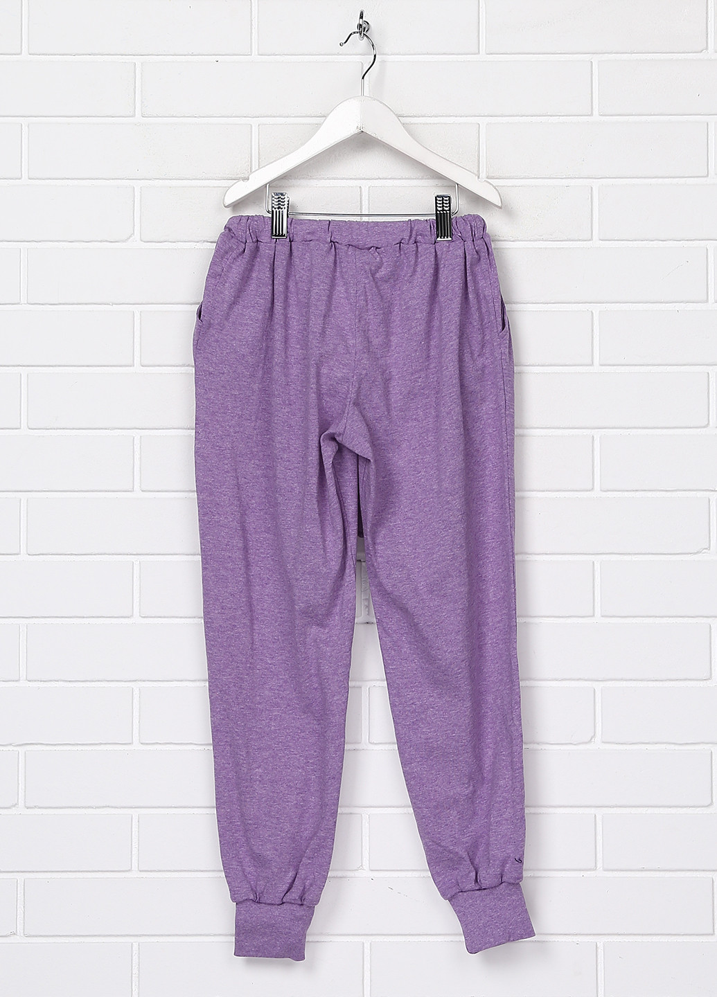 Фиолетовые спортивные демисезонные с высокой талией брюки Роза