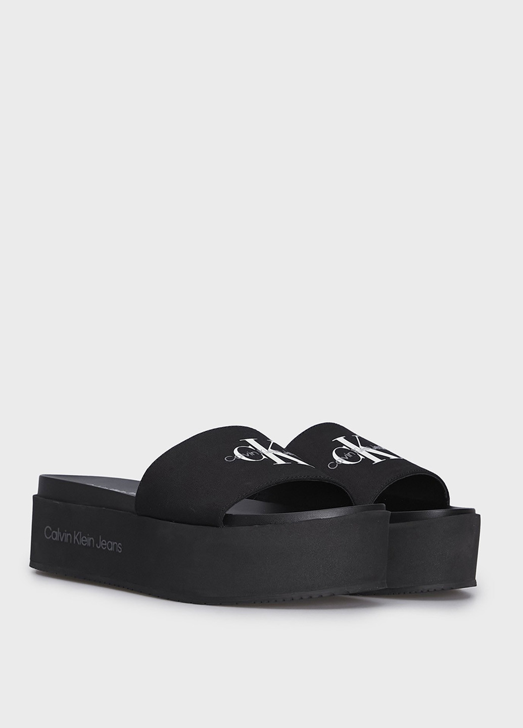 Черные шлепанцы Calvin Klein Jeans с логотипом