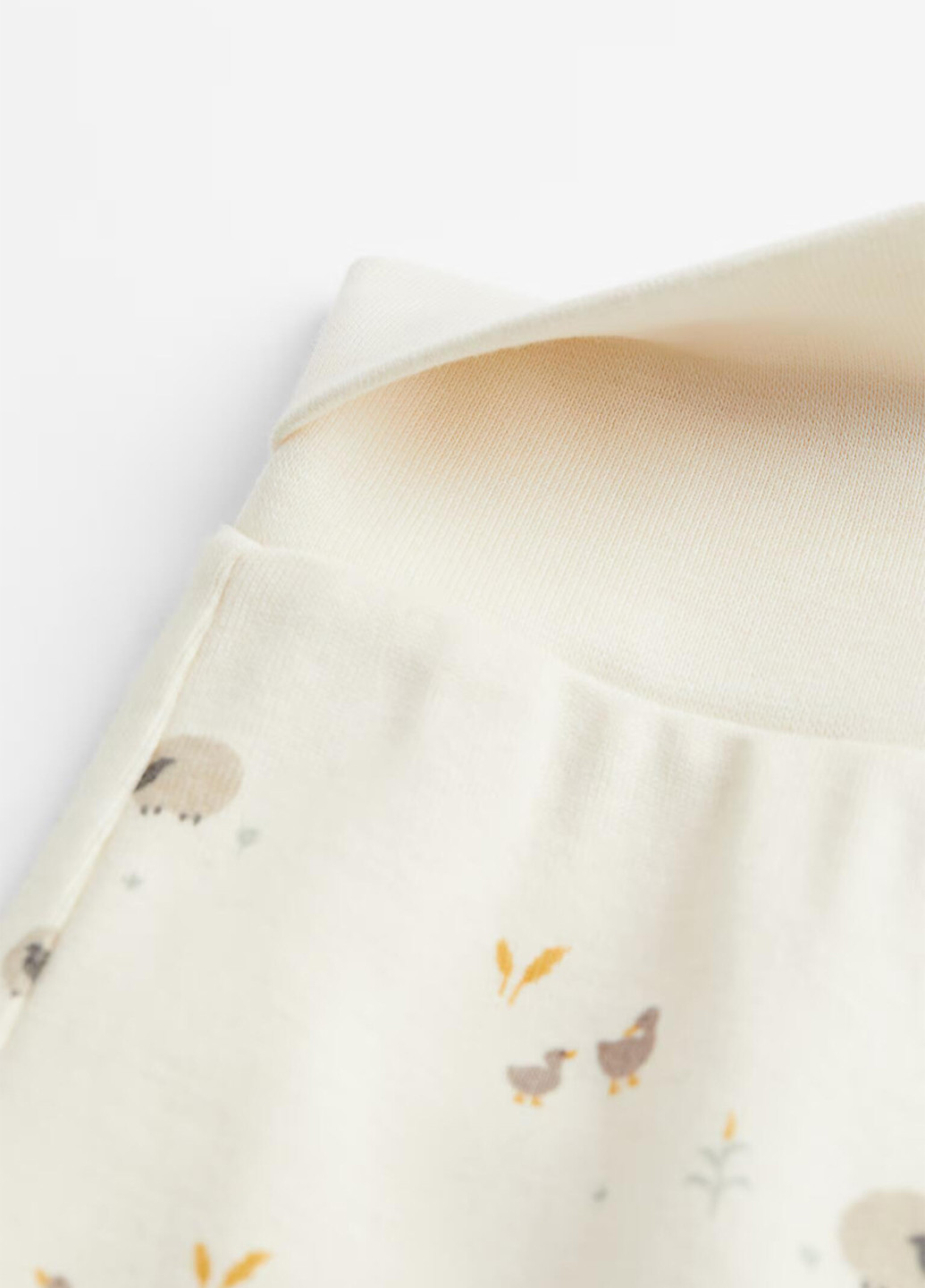 Молочный демисезонный комплект (боди, брюки, шапка) H&M