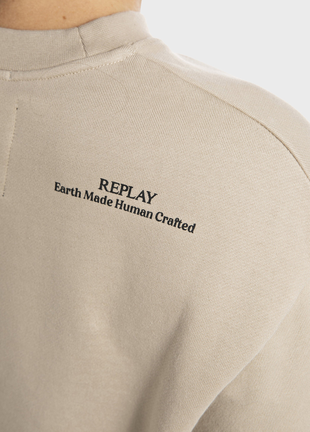 Бежевий світшот Replay логотип без декору (315018101)