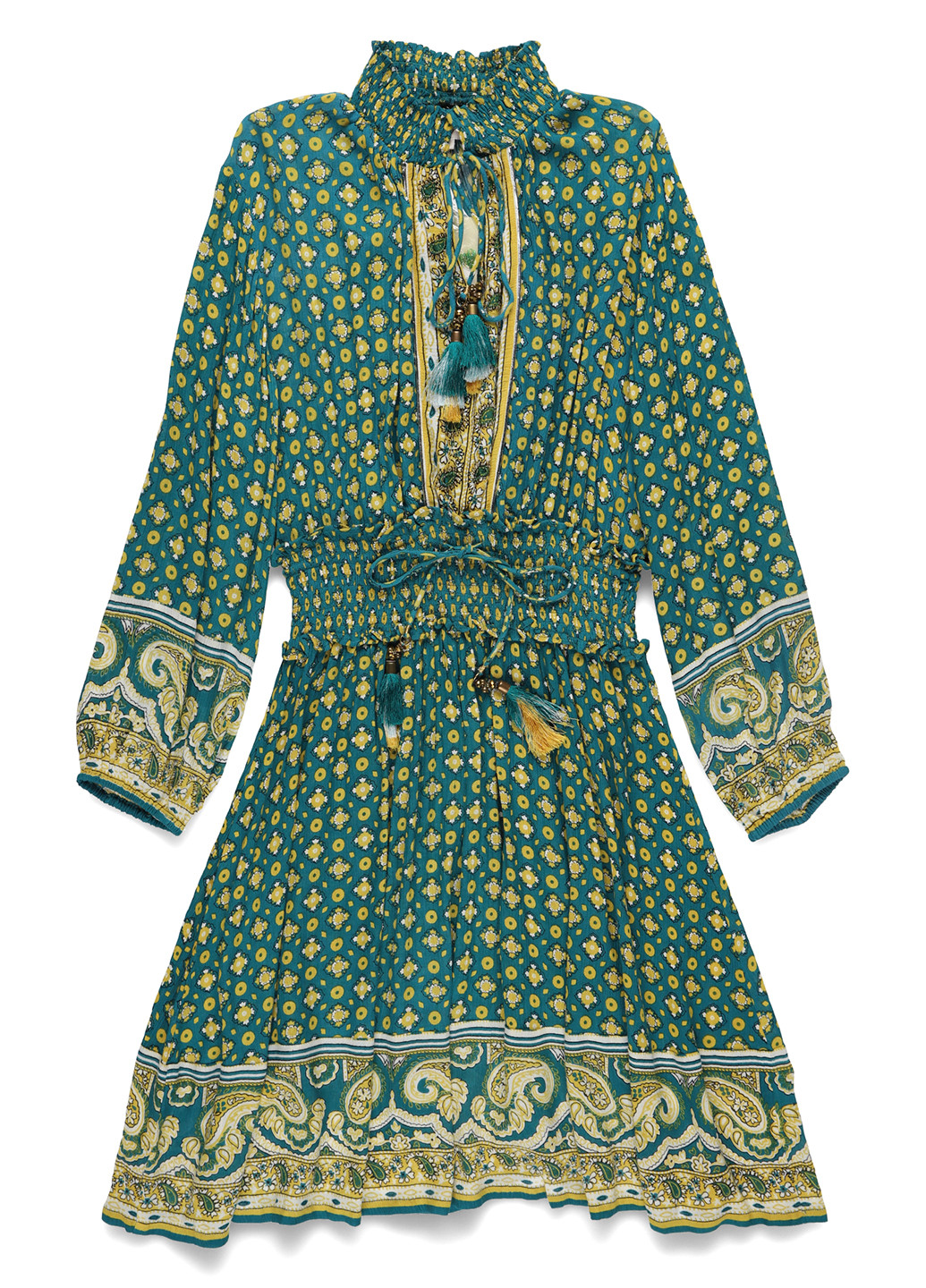 Зеленое кэжуал платье Derhy с орнаментом