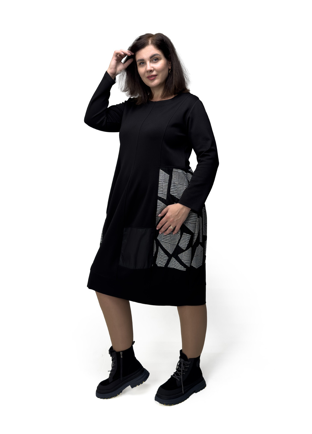 Черное кэжуал платье футляр Hookk Design с животным (анималистичным) принтом