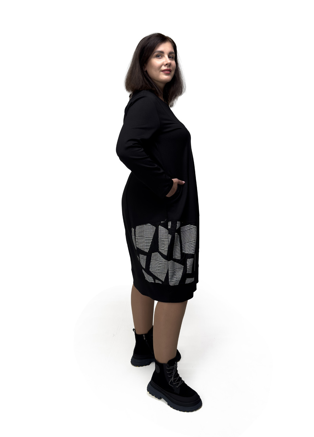 Черное кэжуал платье футляр Hookk Design с животным (анималистичным) принтом