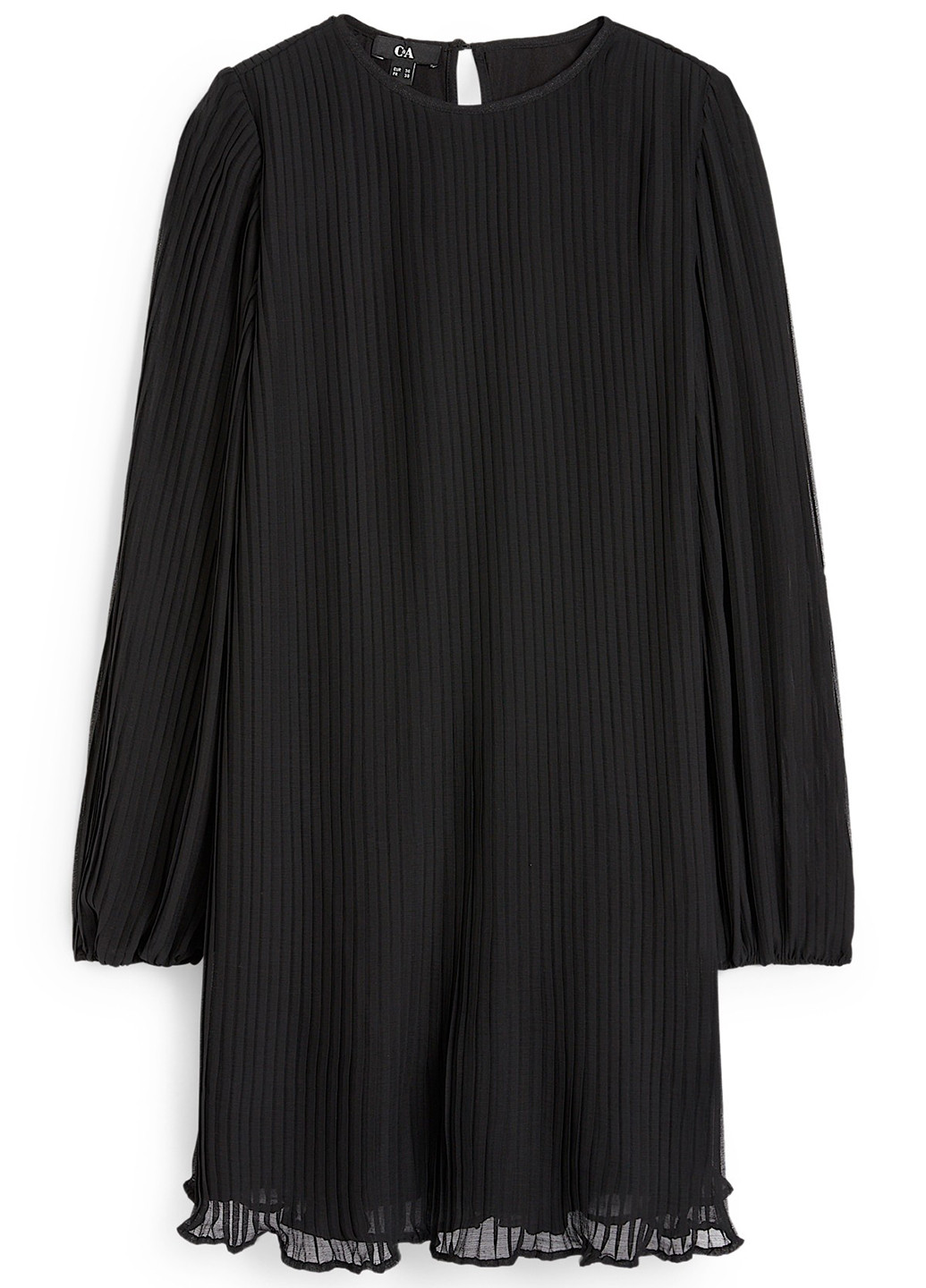 Черное кэжуал платье плиссированное C&A однотонное
