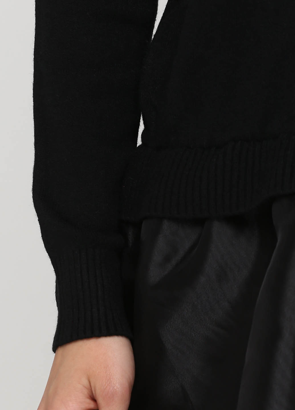 Черное кэжуал платье платье-свитер Made in Italy однотонное