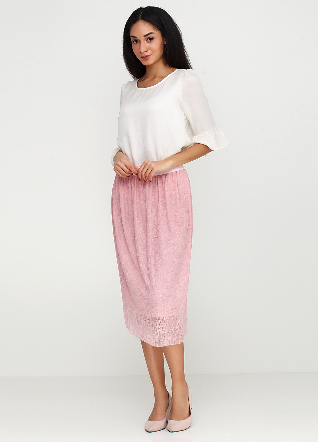 Розовая кэжуал однотонная юбка Minimum миди