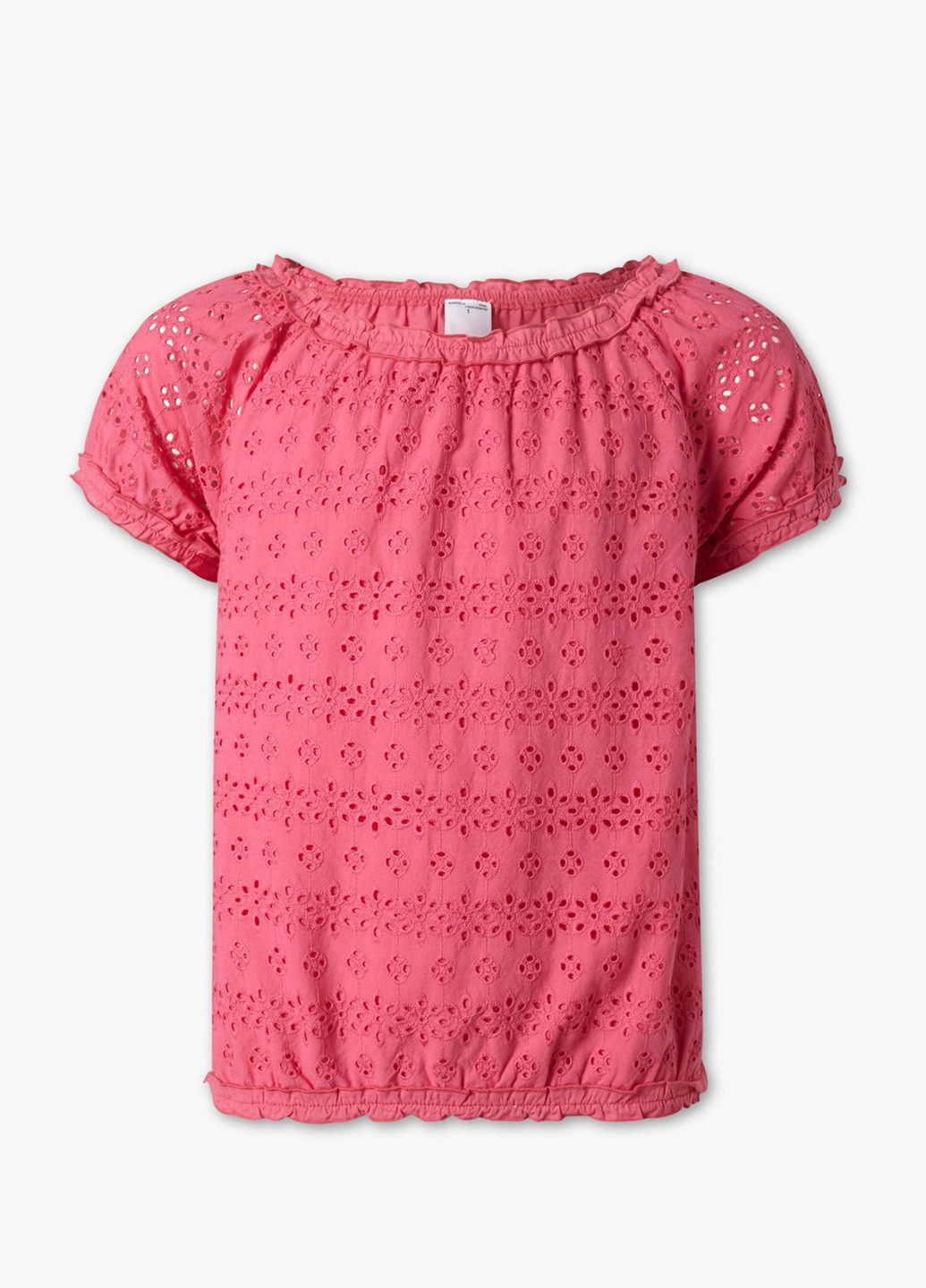 Розовая однотонная блузка C&A летняя