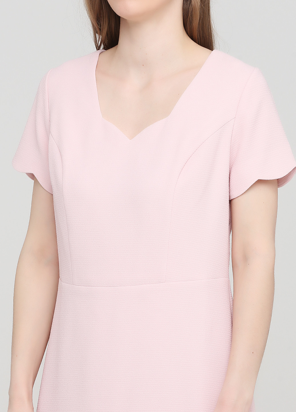 Светло-розовое кэжуал платье Heine однотонное