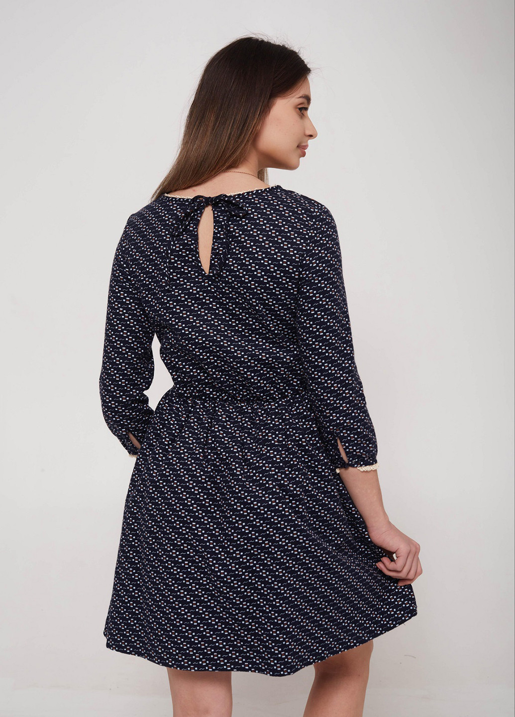 Темно-синя кежуал сукня Time of Style з геометричним візерунком