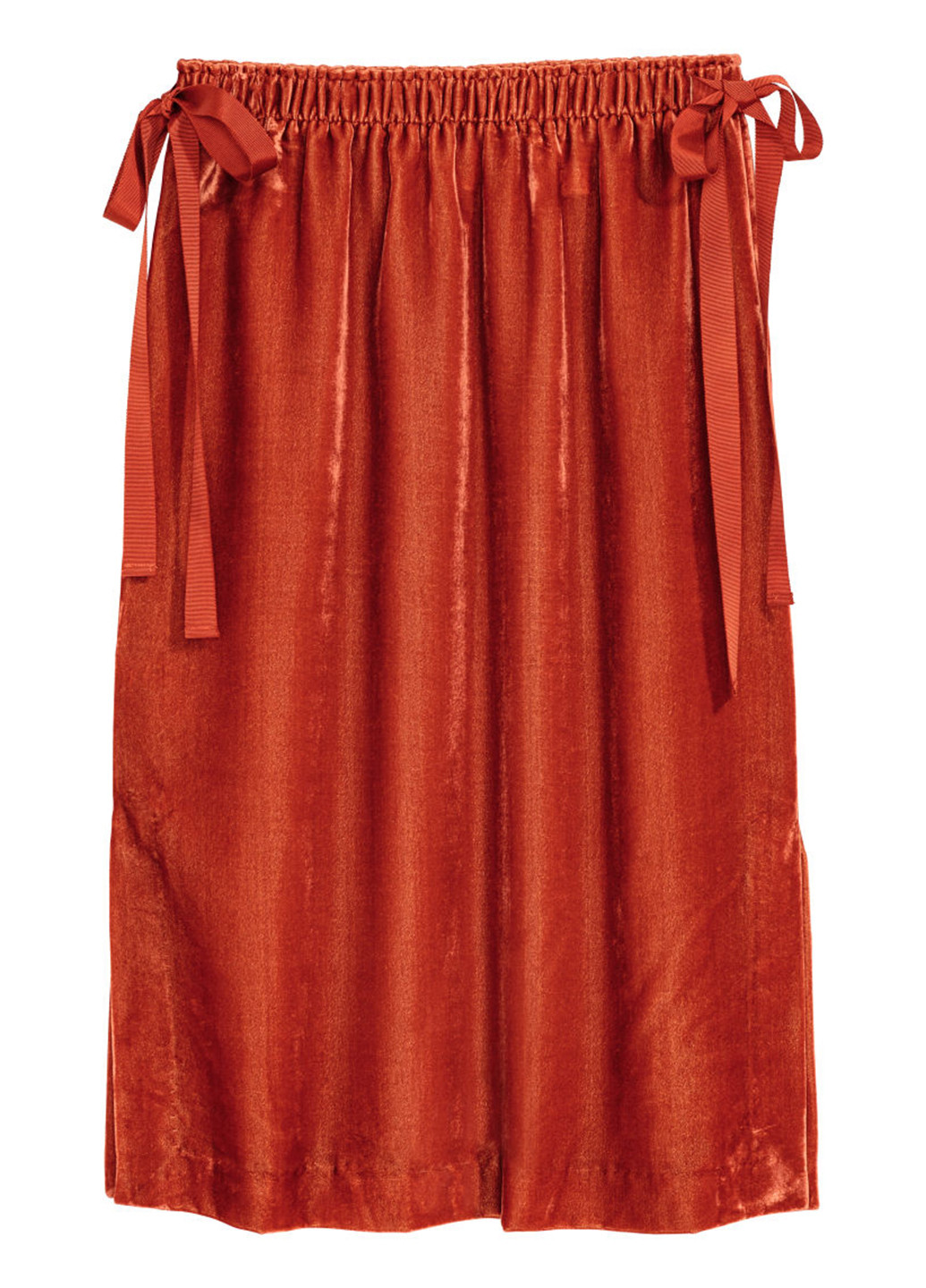 Коричневая кэжуал однотонная юбка H&M а-силуэта (трапеция)