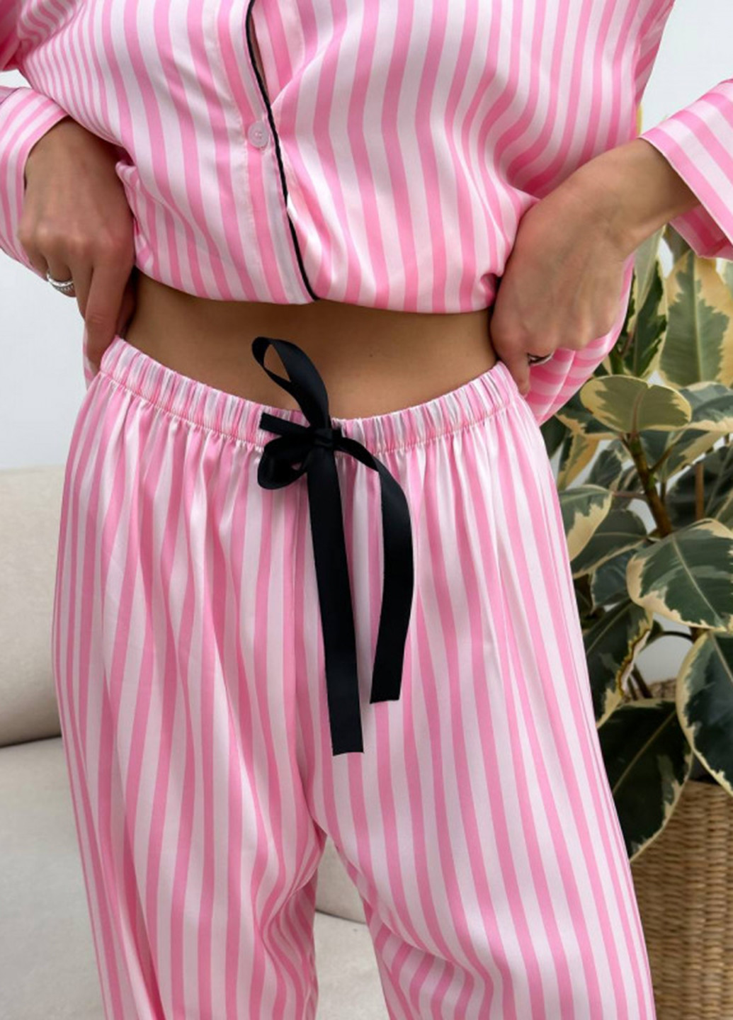 Розовая всесезон пижама (рубашка, брюки) рубашка + брюки Panties