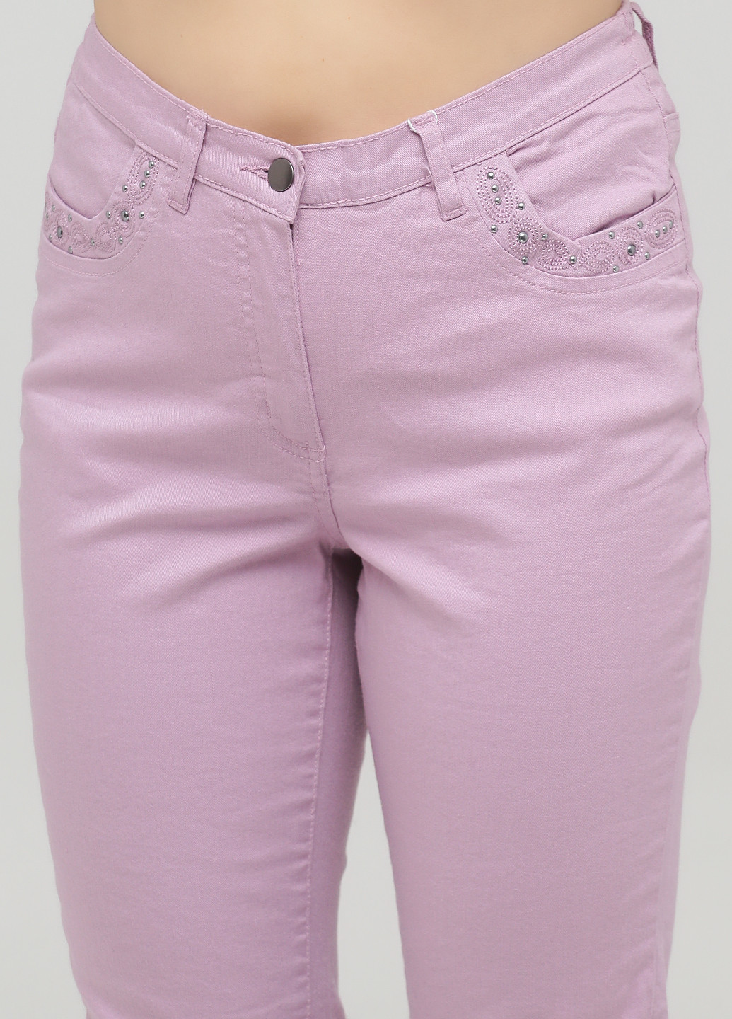 Сиреневые джинсовые демисезонные прямые брюки Long Island