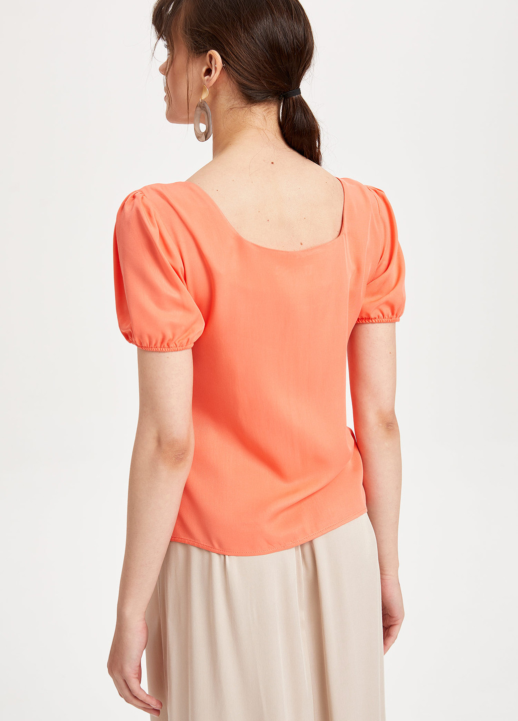 Оранжевая летняя блуза DeFacto