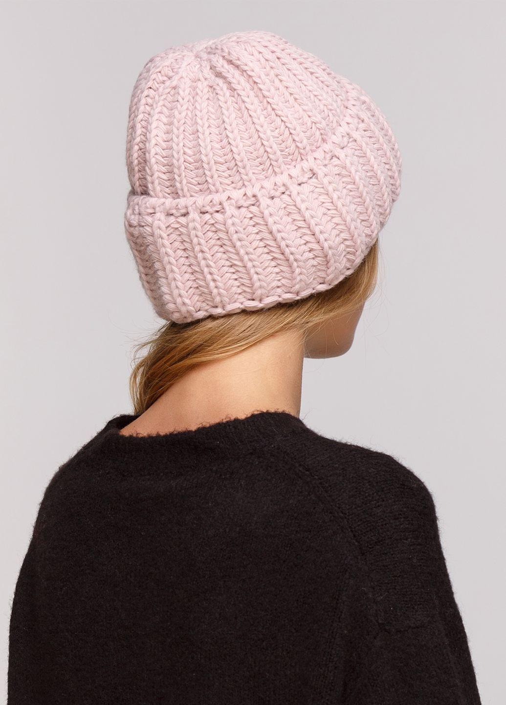 Тепла зимова вовняна жіноча шапка з відворотом на флісовій підкладці 550007 DeMari софа (237864213)