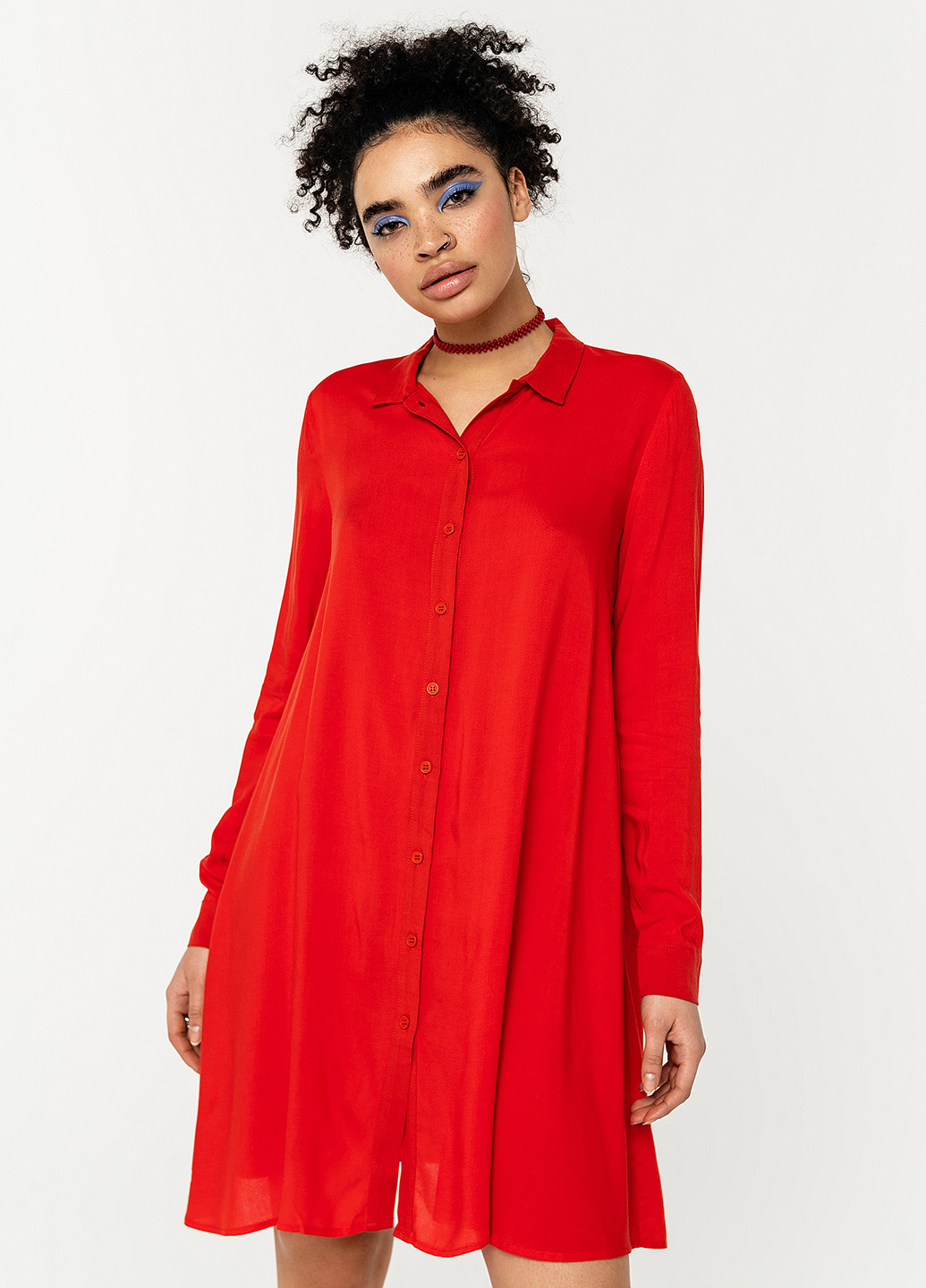 Красное кэжуал платье рубашка befree