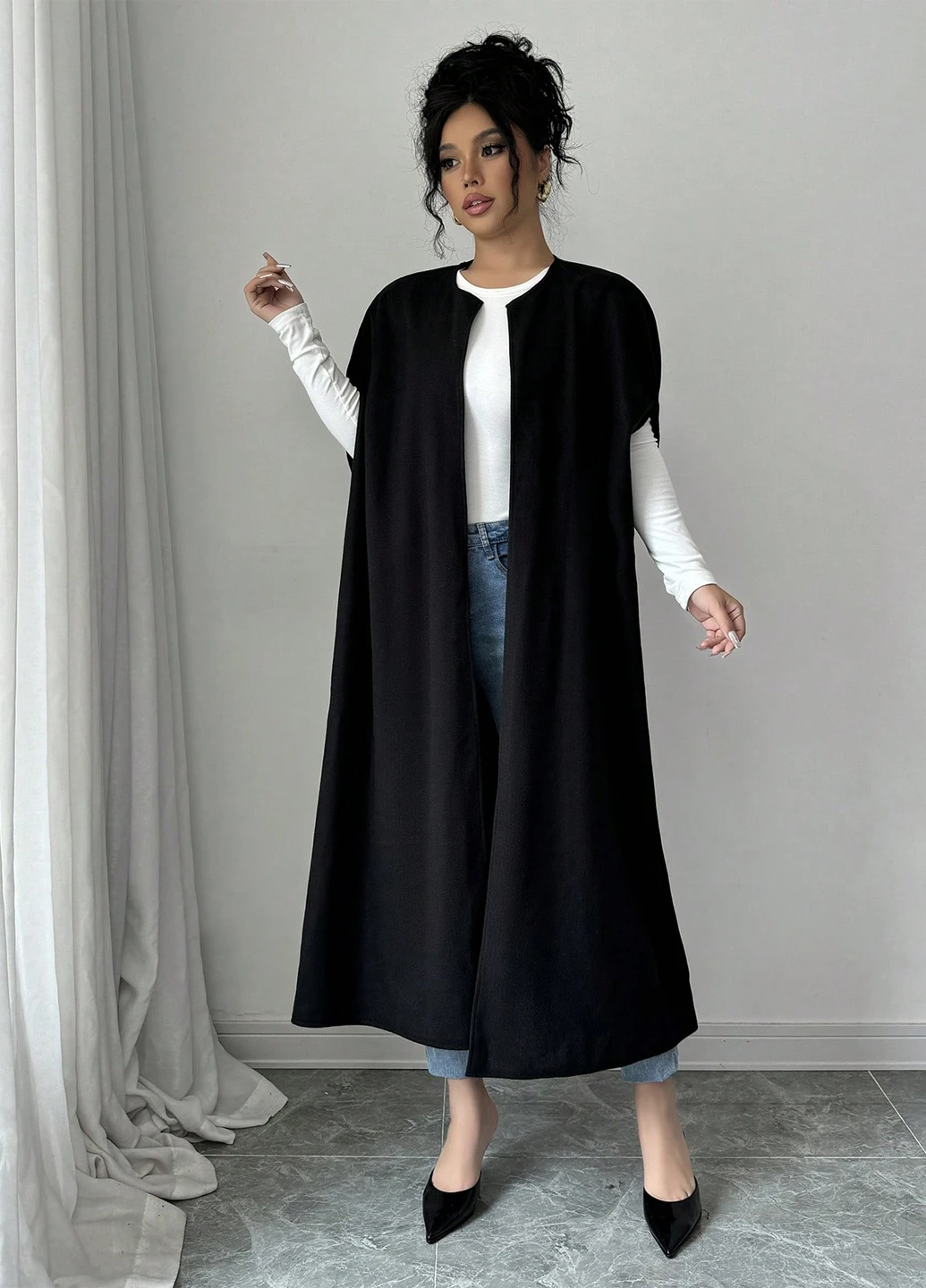 Черный демисезонный кардиган SHEIN