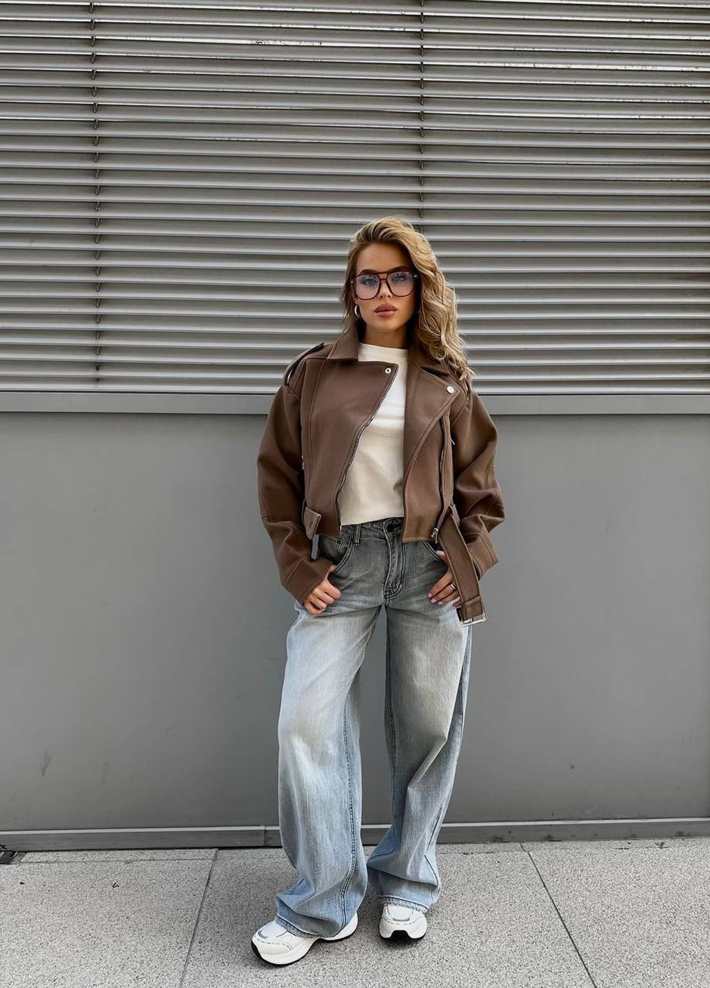 Коричнева демісезонна куртка косуха No Brand