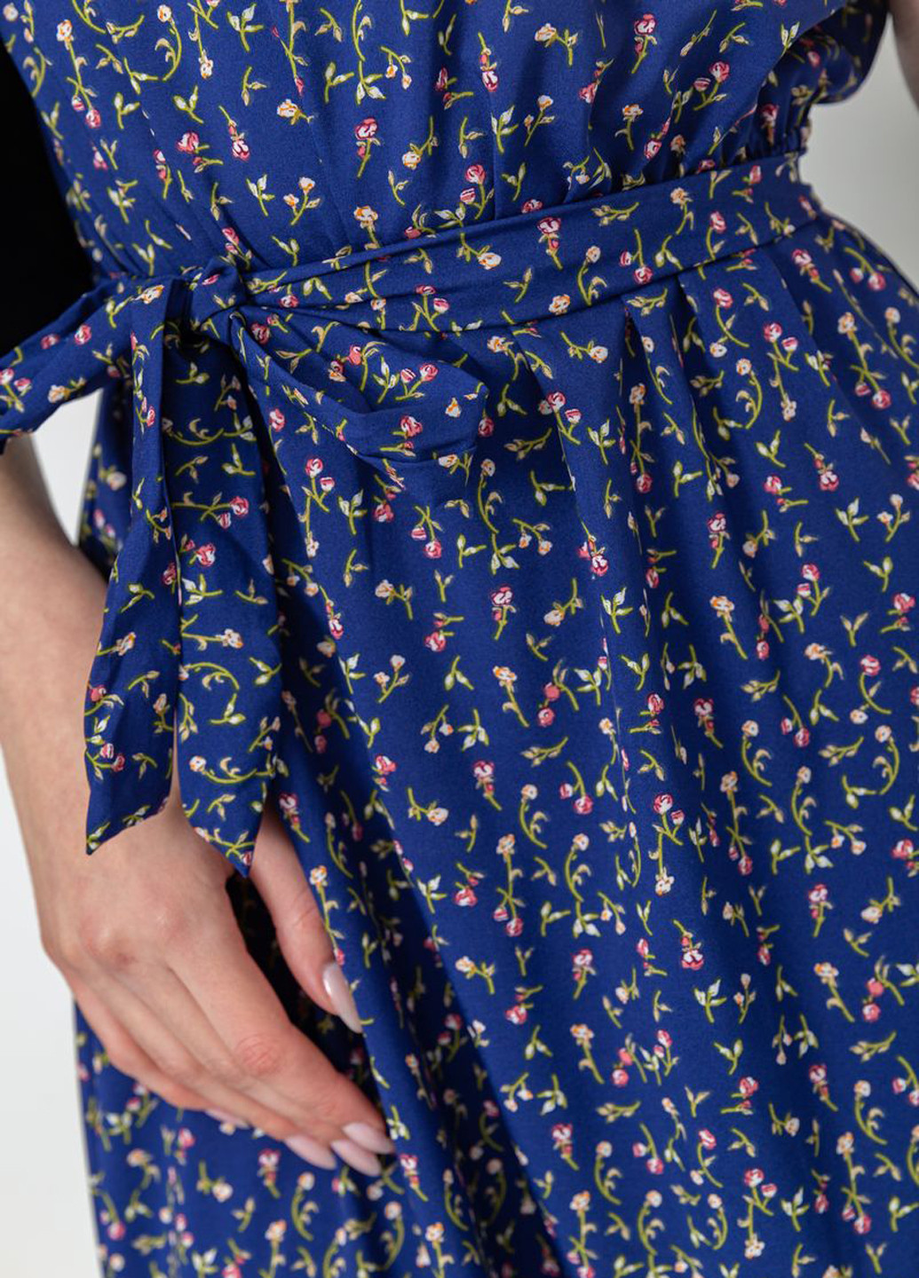 Синее кэжуал платье Ager с цветочным принтом