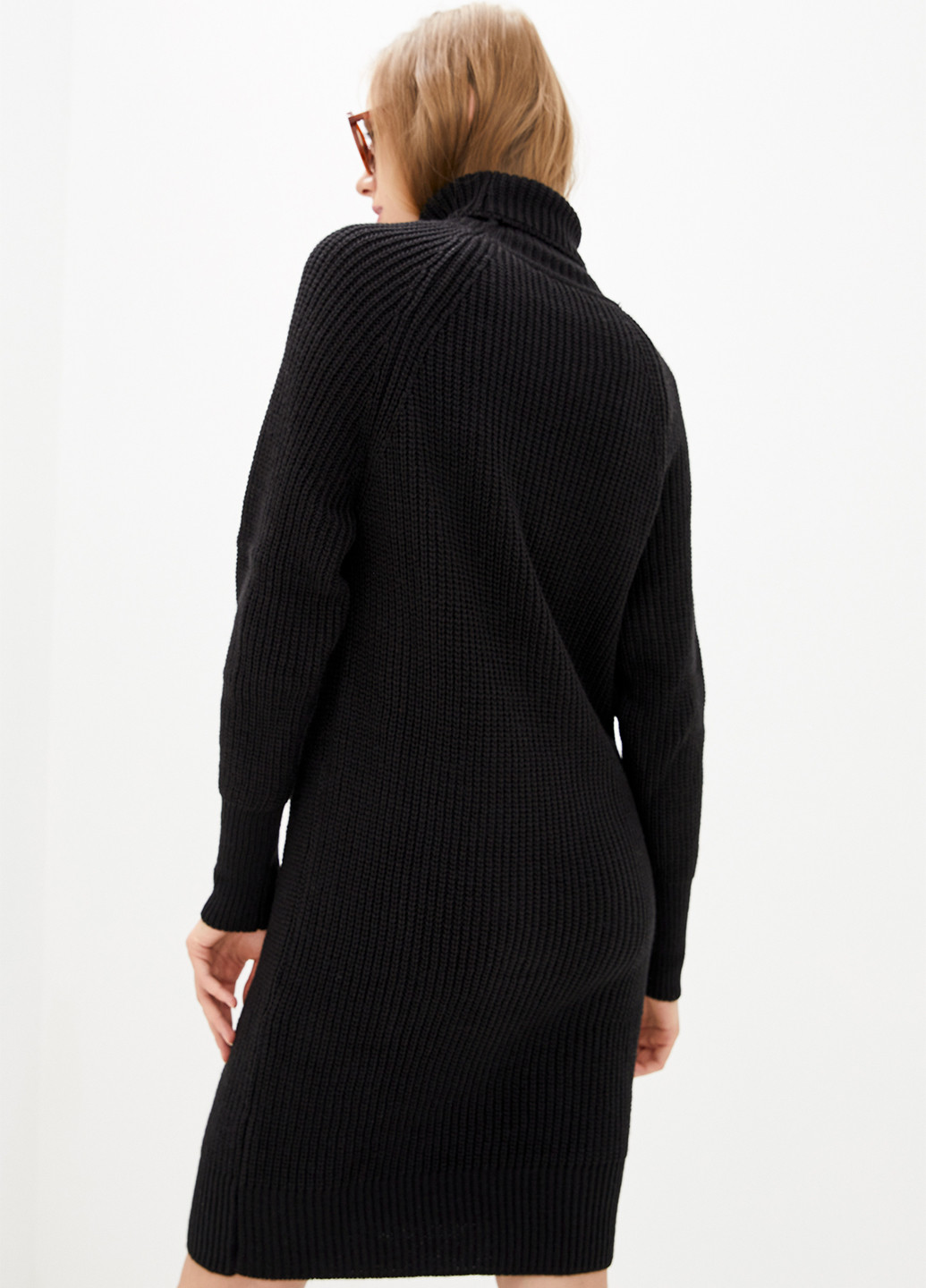 Черное кэжуал платье платье-свитер Sewel однотонное