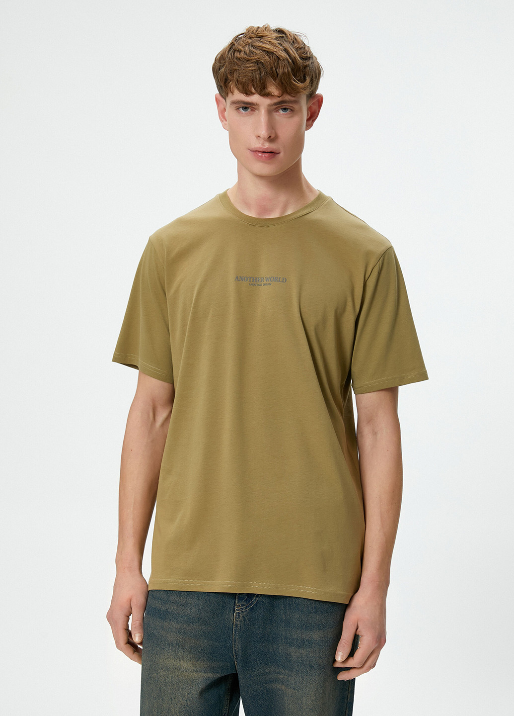 Оливковая футболка KOTON