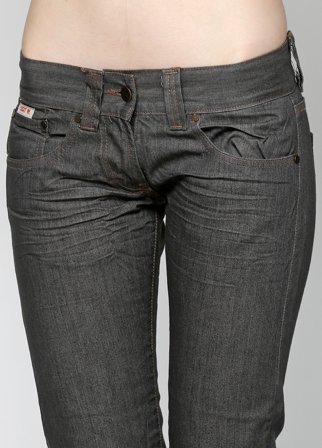Джинси Sexy Woman завужені однотонні темно-сірі джинсові