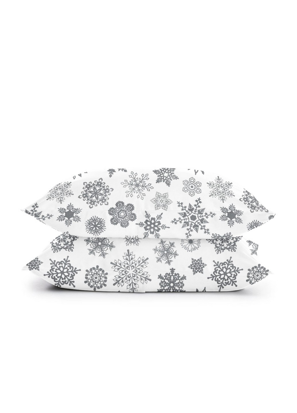 Комплект полуторного постельного белья RANFORS GRAPHITE SNOWFLAKES GREY White (2 наволочки 50х70 в подарок) Cosas (251281579)