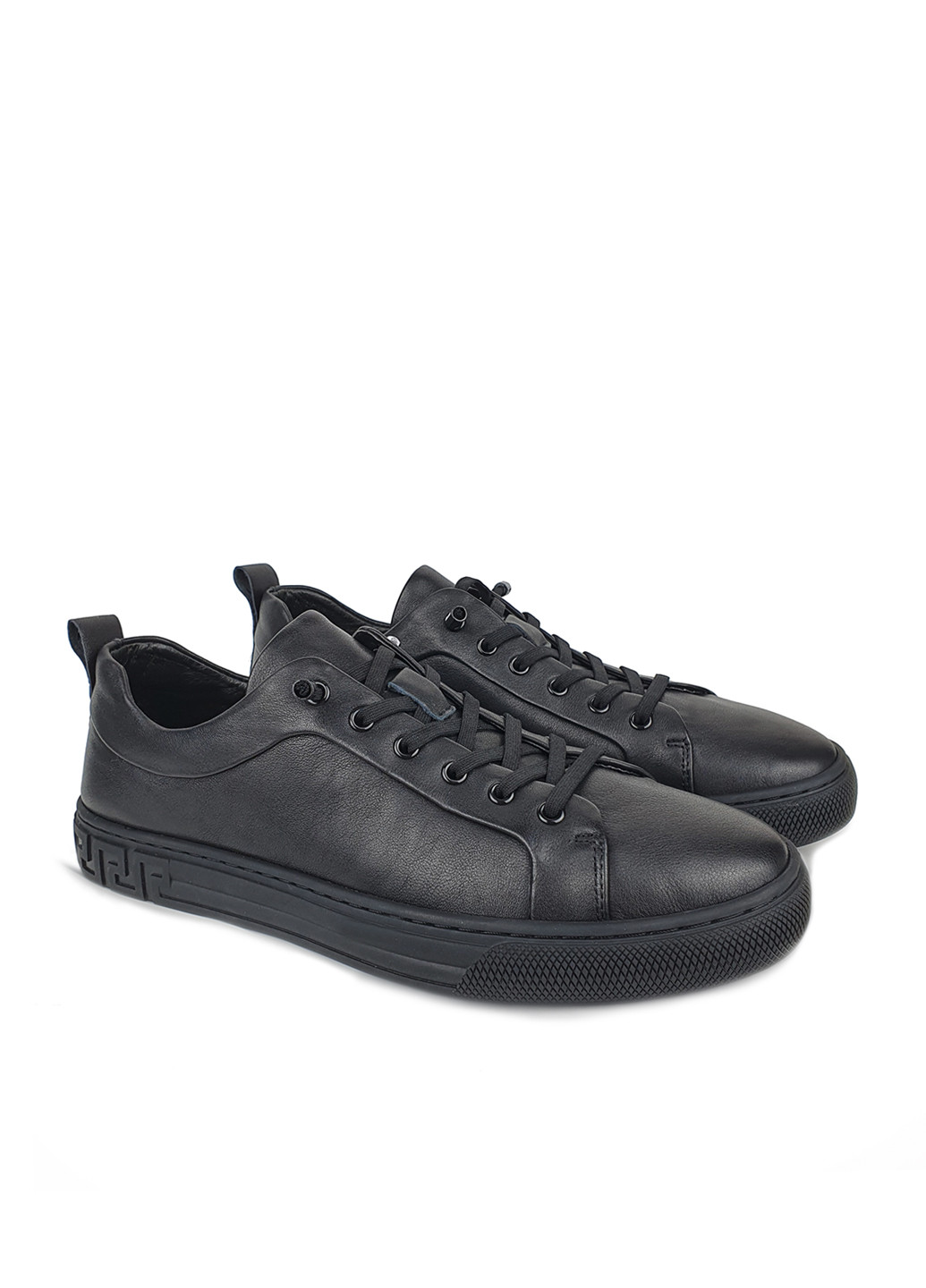 Черные мужские туфли кожа повседневные весна/осень черные на резинке-шнуровке Cosottinni