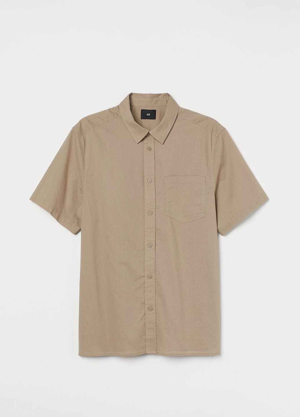 Бежевая рубашка однотонная H&M