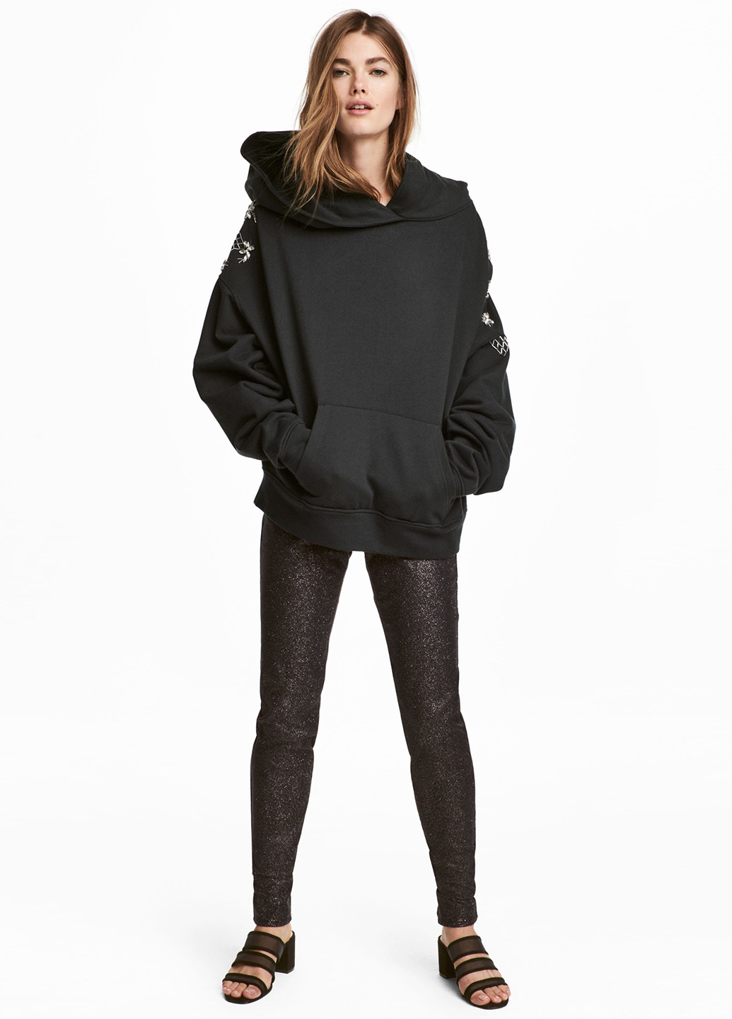 Штани демісезон,чорний-сріблястий, H&M (244438149)