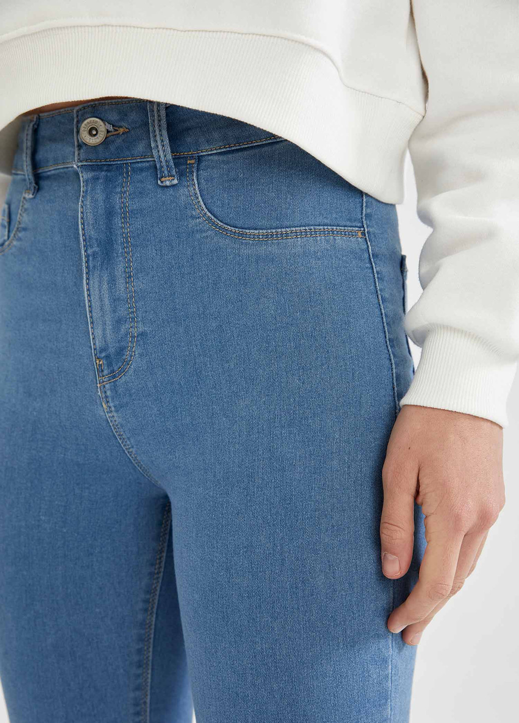 Штани DeFacto скінні блакитні джинсові бавовна