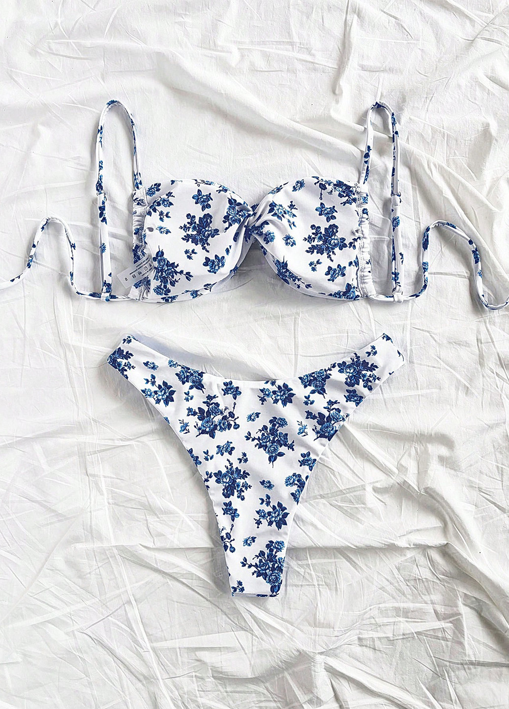 Белый летний купальник (лиф, трусики) раздельный SHEIN