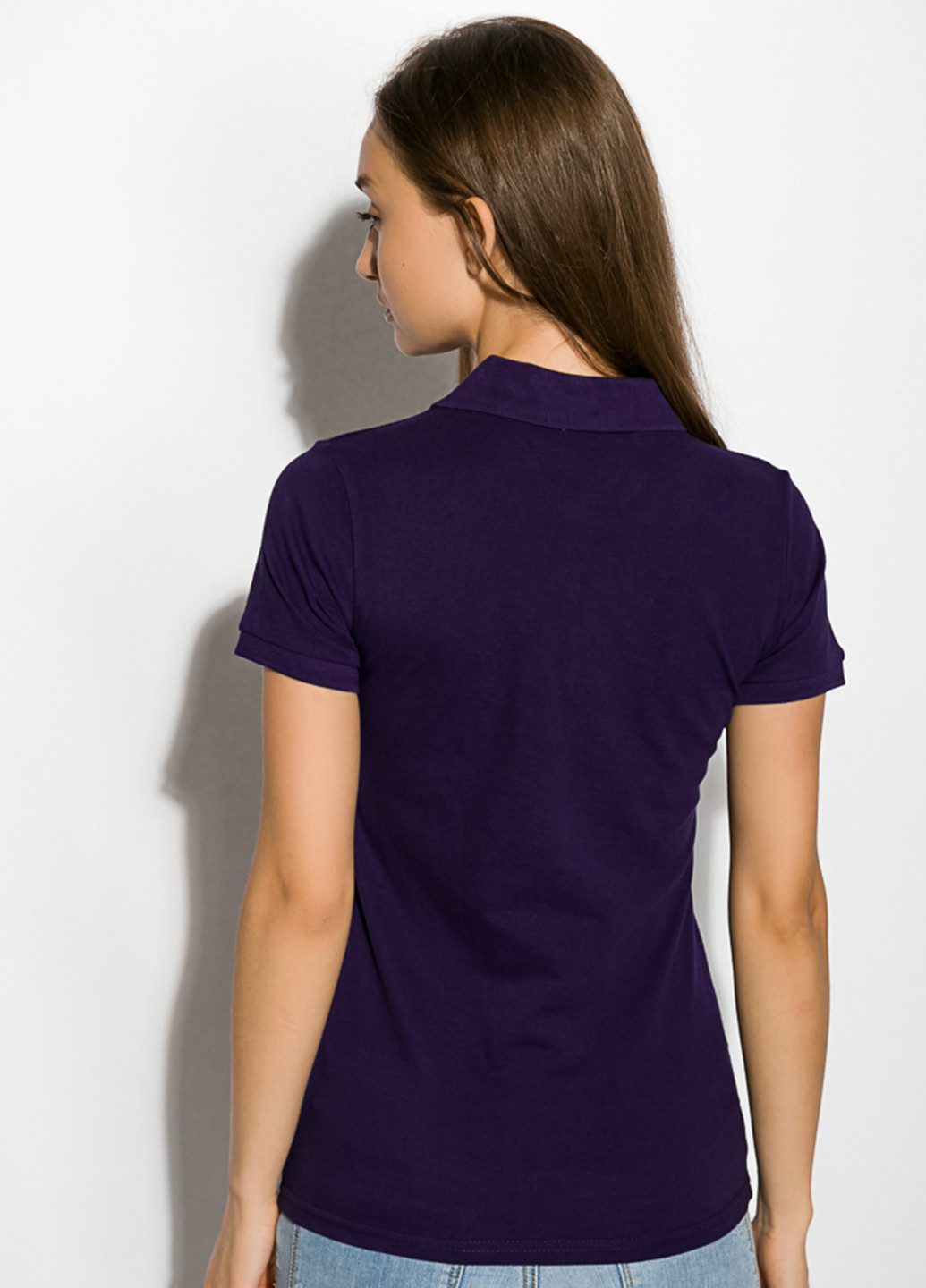 Фиолетовая женская футболка-поло Lagems однотонная