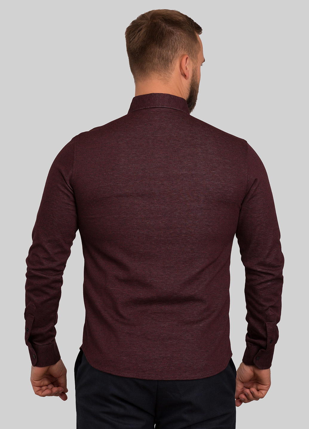 Бордовая кэжуал рубашка однотонная Trend Collection