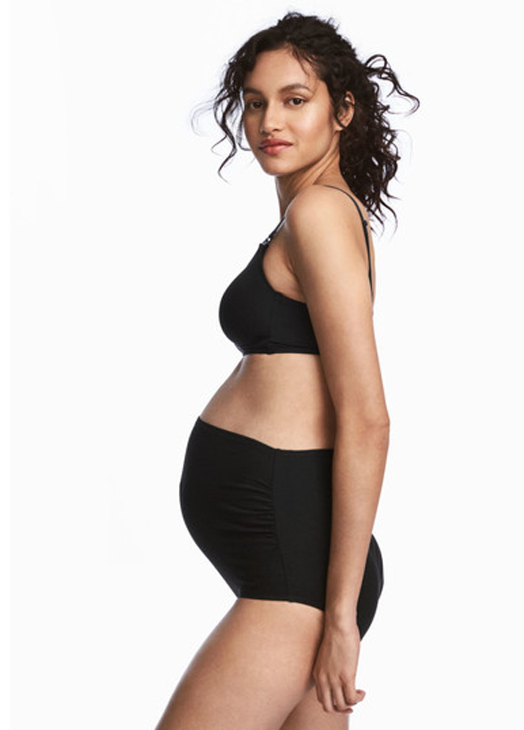Труси для вагітних H&M однотонні чорні повсякденні бавовна