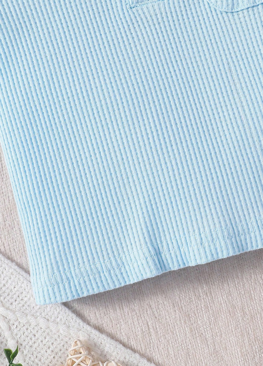 Блакитна всесезон піжама (футболка, шорти) футболка + шорти SHEIN