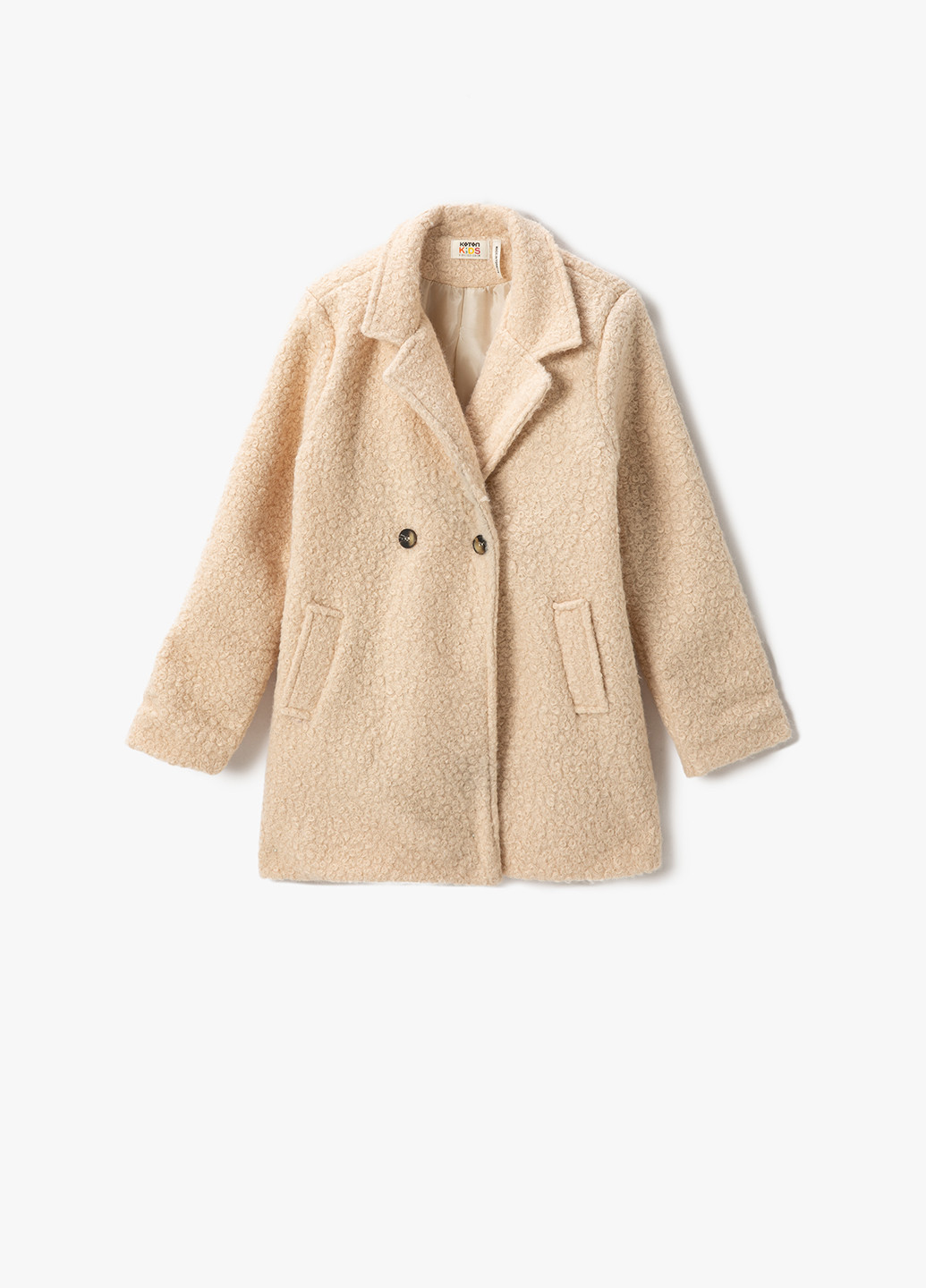 Светло-бежевое демисезонное Пальто двубортное KOTON