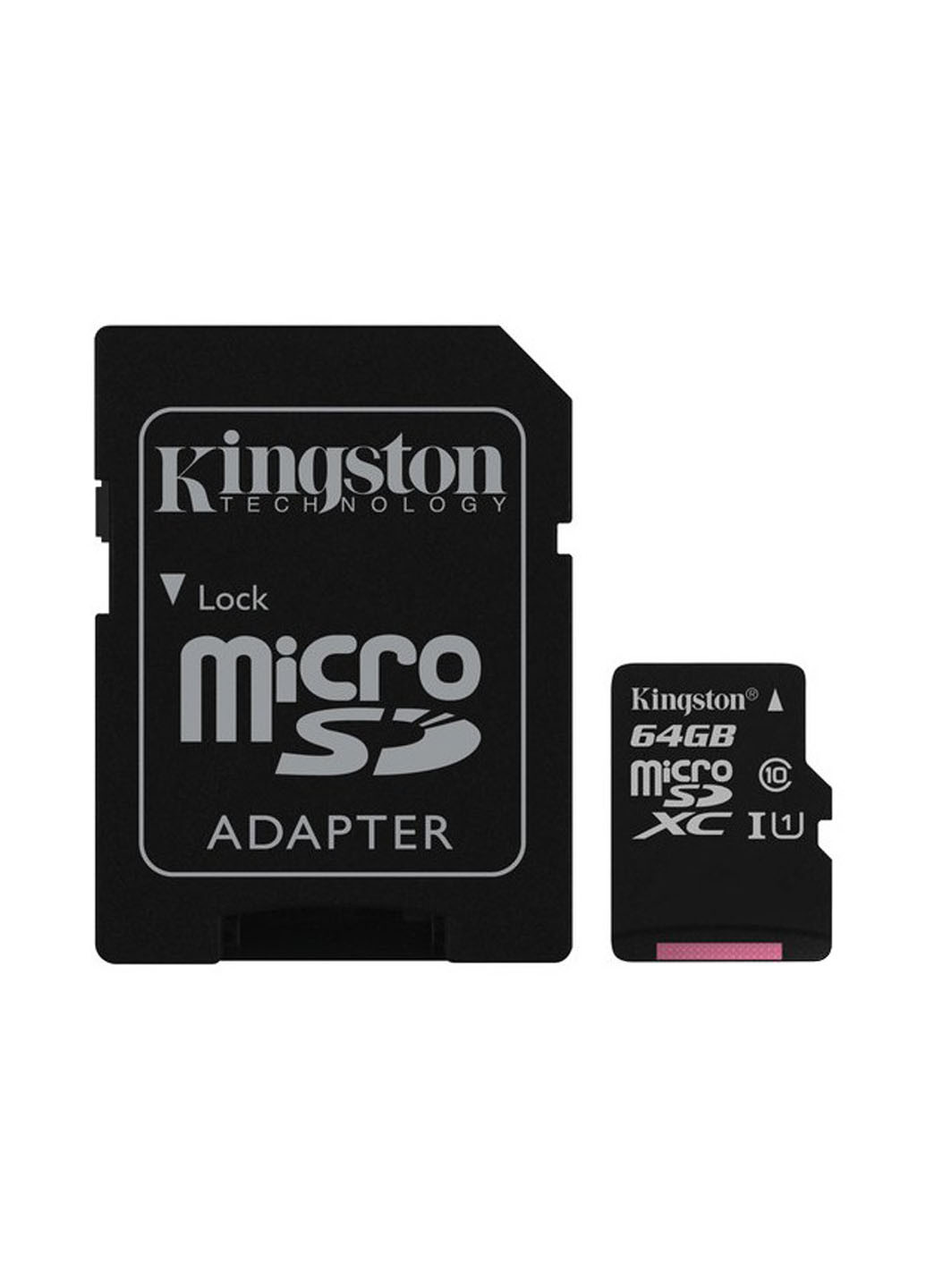 Карта памяти microSDXC 64GB C10 UHS-I (R80MB/s) + SD-adapter (SDCS/64GB) Kingston карта памяти kingston microsdxc 64gb c10 uhs-i (r80mb/s) + sd-adapter (sdcs/64gb) (136711398)