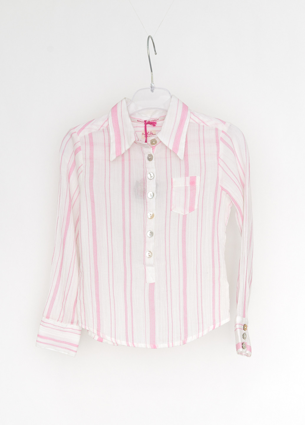 Светло-розовая в полоску блузка Nolita демисезонная